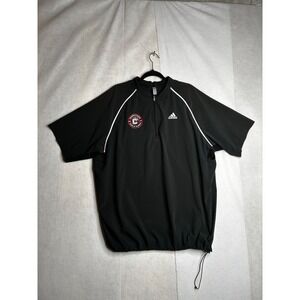 Adidas Mens XL Black Short‎ Sleeve 1/4 Zip Windbreaker Boise Baseball MBA13011